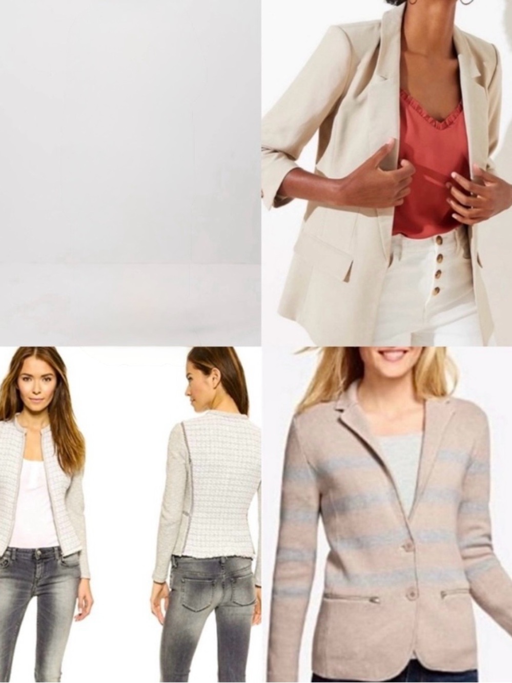 3 Blazers: Khaki, Tweed, Knit